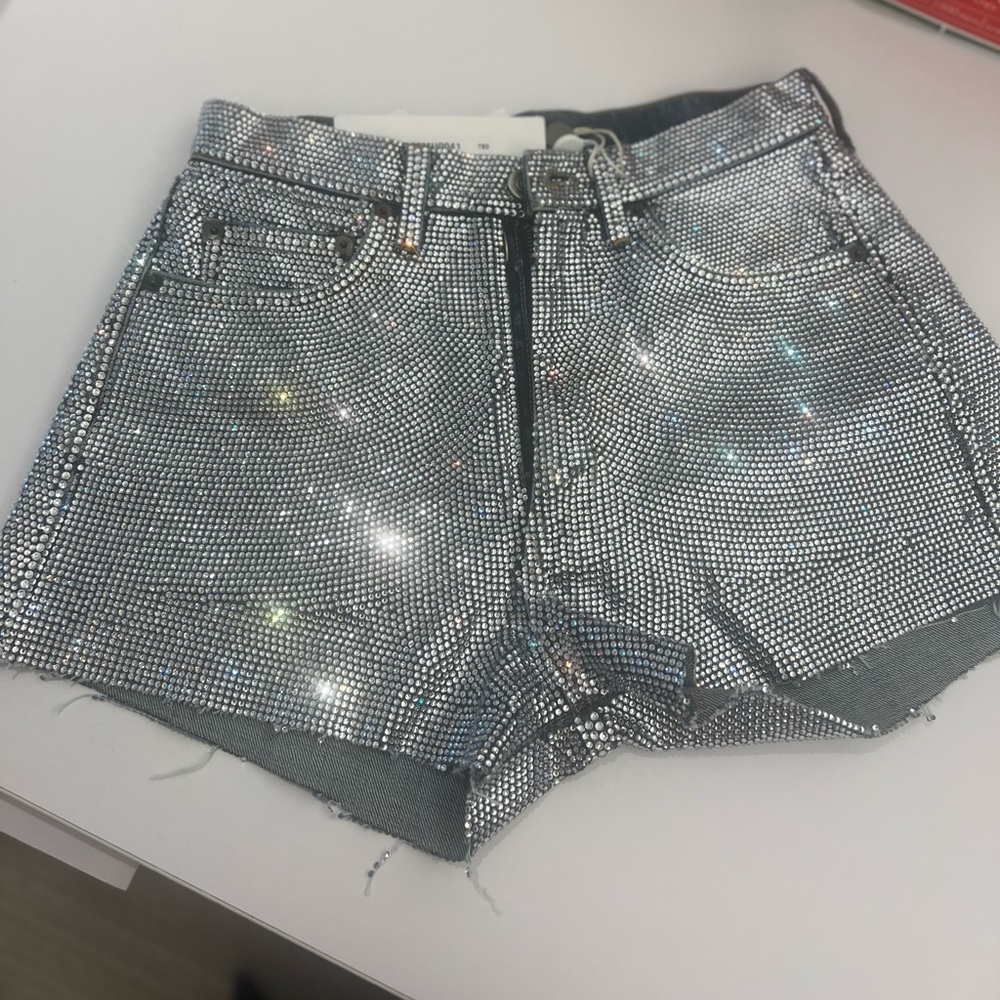 NWT/SOLD OUT Maison Martin Margiela Rhinestone-Embellished Denim Women Shorts!